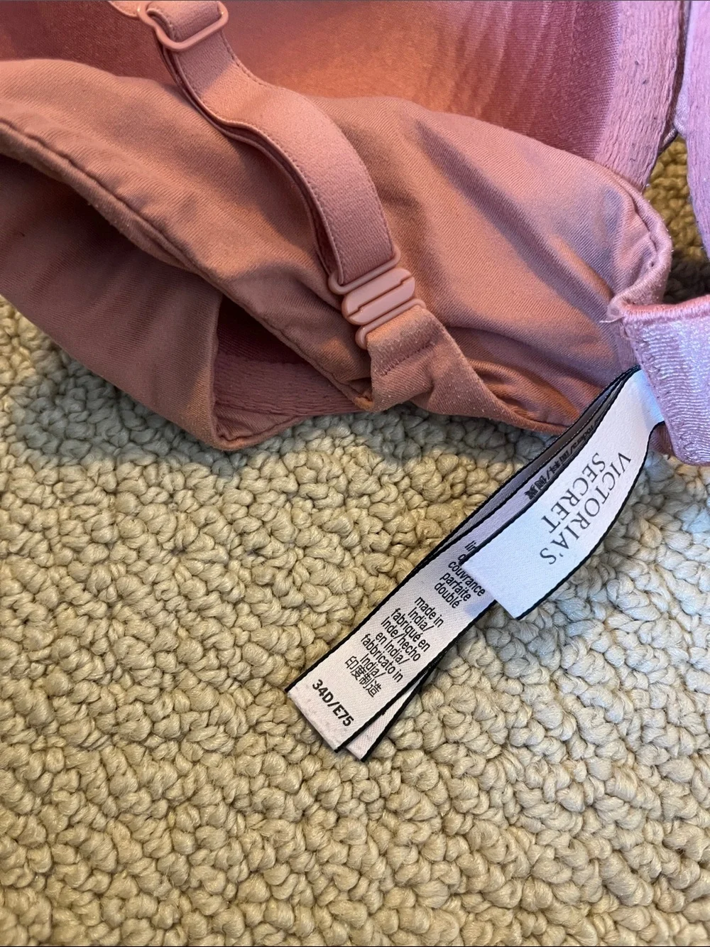 Victorias Secret Seamless Light Pink T-Shirt Bra Underwire 34D - Picture 3 of 3